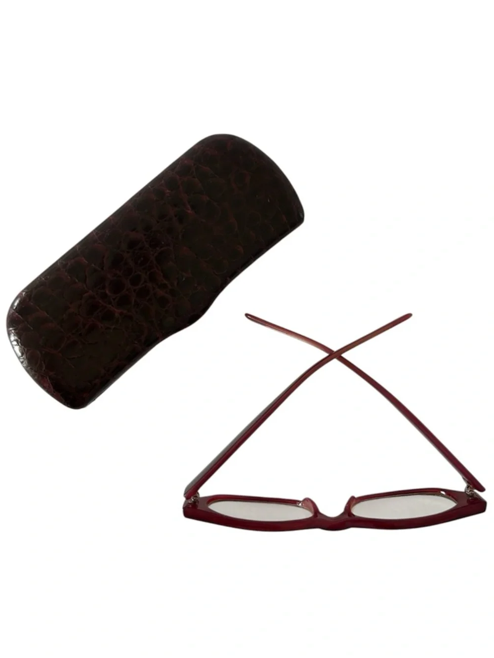 Burgundy 52/18/140 Rectangular Reading Glasses with Matching Case